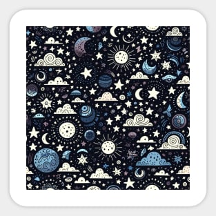 Celestial Night: A Dreamy Night Sky Sticker